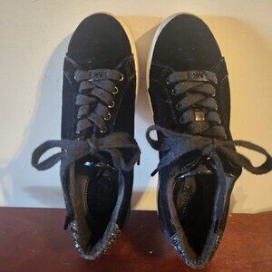 MICHAEL KORS women's sneakers Black velure upper White soles size 7